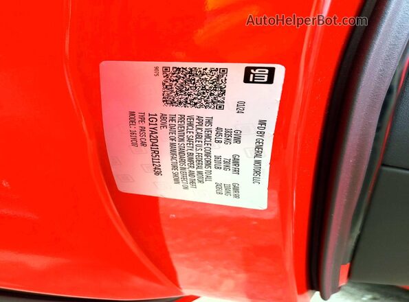 1G1YA2D41R5112436 2024 CHEVROLET CORVETTE Красный Вид подкапотного пространства