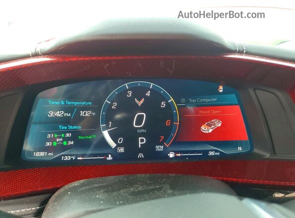 1G1YA2D41R5112436 2024 CHEVROLET CORVETTE Красный Вид щитка приборов
