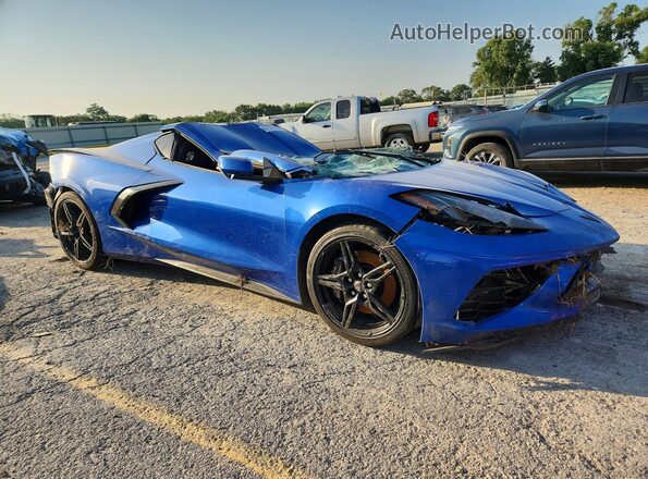 1G1YB2D45M5109450 2021 CHEVROLET CORVETTE Blue Передня права чверть