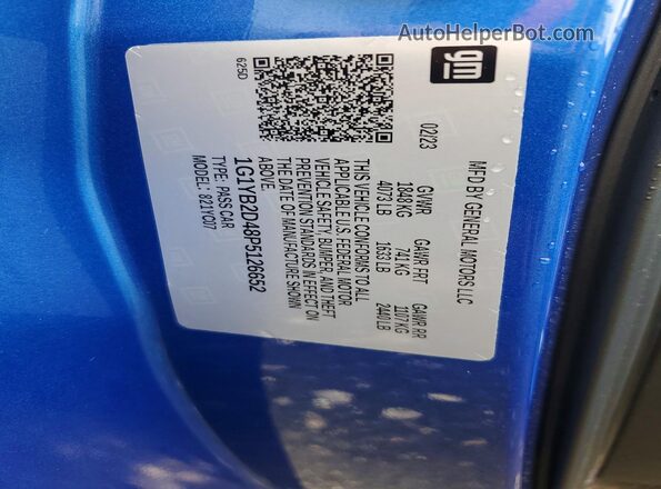1G1YB2D48P5126652 2023 CHEVROLET CORVETTE Синий Вид подкапотного пространства