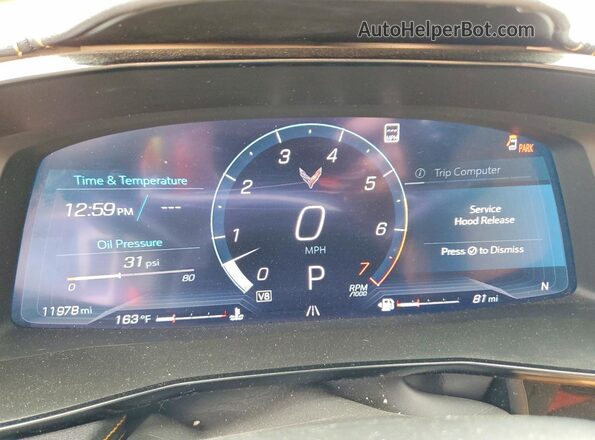 1G1YB2D49M5117101 2021 CHEVROLET CORVETTE White Instrument cluster view