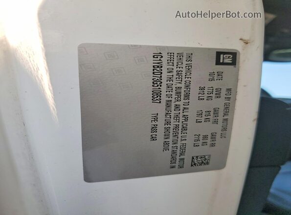 1G1YB2D73G5108537 2016 CHEVROLET CORVETTE White Вид підкапотного простору