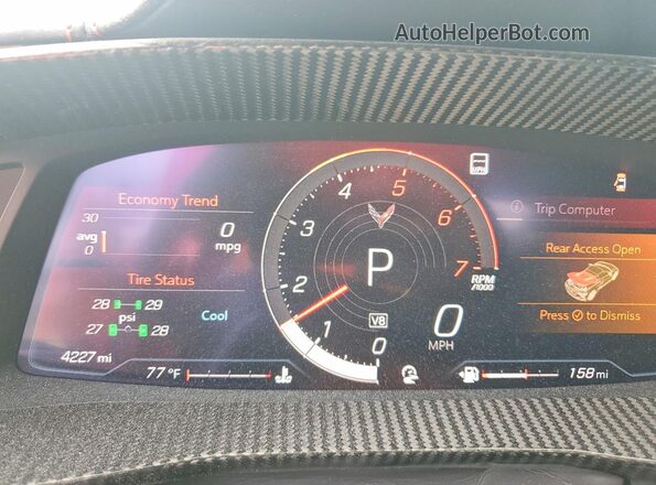 1G1YC2D46N5114624 2022 CHEVROLET CORVETTE Красный Вид щитка приборов