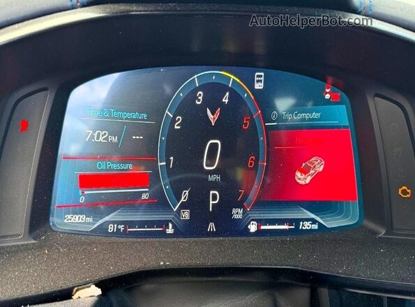 1G1YC2D47P5111797 2023 CHEVROLET CORVETTE Blue Вид щитка приладів