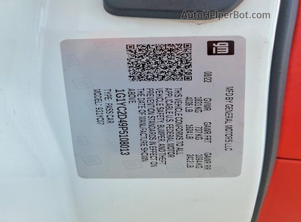 1G1YC2D49P5108013 2023 CHEVROLET CORVETTE White Vista del compartimento del motor
