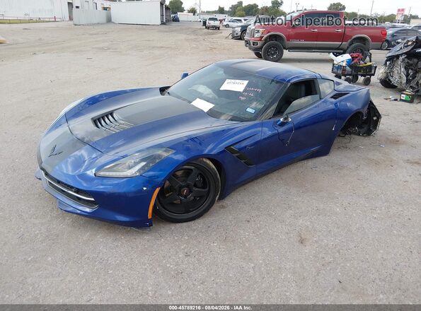 1G1YF2D78K5114282 2019 CHEVROLET CORVETTE Синий Передняя левая четверть