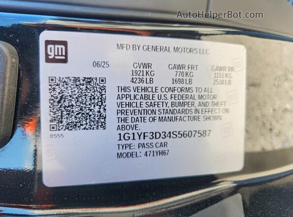 1G1YF3D34S5607587 2025 CHEVROLET CORVETTE Black Vista del compartimento del motor