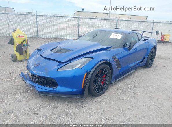 1G1YS2D62K5603604 2019 CHEVROLET CORVETTE Синий Передняя левая четверть