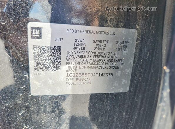 1G1ZB5ST0JF142975 2018 CHEVROLET MALIBU Черный Вид подкапотного пространства