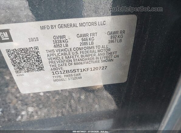 1G1ZB5ST1KF120727 2019 CHEVROLET MALIBU Blue Вид підкапотного простору
