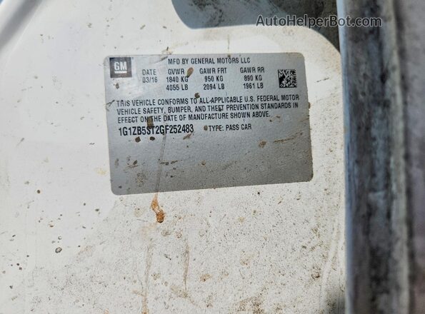 1G1ZB5ST2GF252483 2016 CHEVROLET MALIBU White Widok komory silnika
