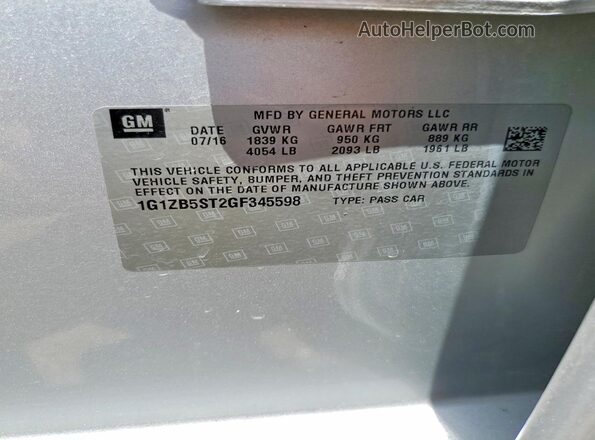 1G1ZB5ST2GF345598 2016 CHEVROLET MALIBU Silver Widok komory silnika