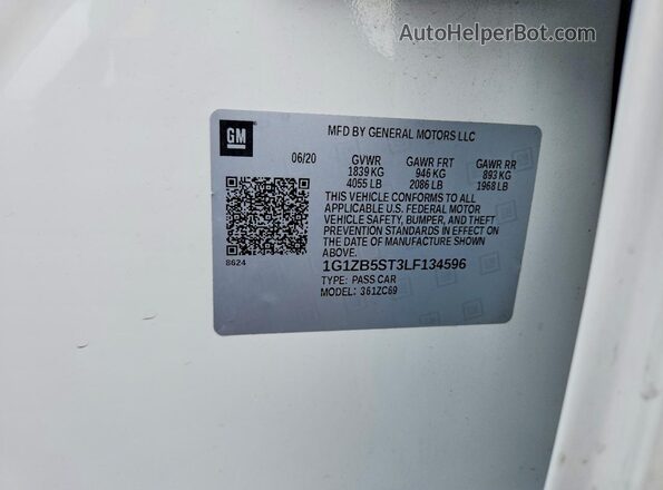 1G1ZB5ST3LF134596 2020 CHEVROLET MALIBU White Vista del compartimento del motor