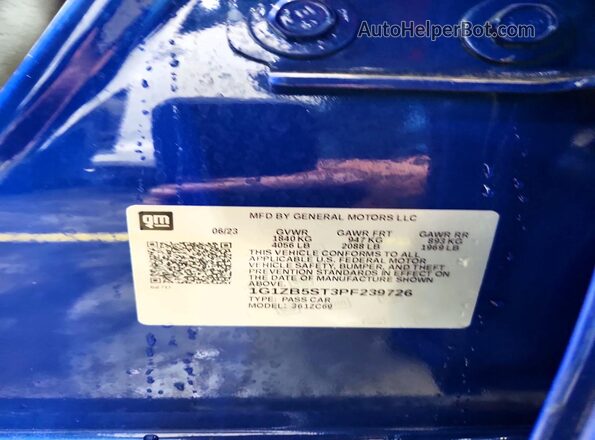 1G1ZB5ST3PF239726 2023 CHEVROLET MALIBU Blue Շարժիչի բաժամունքի տեսք