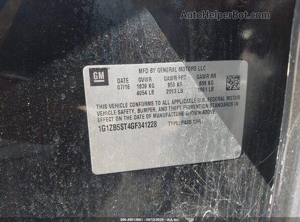1G1ZB5ST4GF341228 2016 CHEVROLET MALIBU Black Widok komory silnika