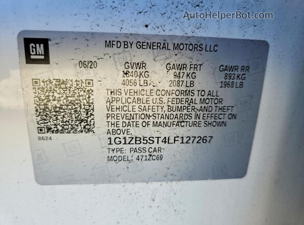 1G1ZB5ST4LF127267 2020 CHEVROLET MALIBU White Շարժիչի բաժամունքի տեսք