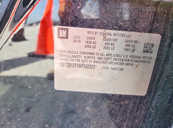 1G1ZB5ST5GF302227 2016 CHEVROLET MALIBU Black VIN կոդի պիտակի տեսք