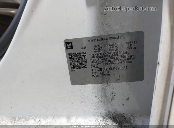 1G1ZB5ST5LF028523 2020 CHEVROLET MALIBU White Շարժիչի բաժամունքի տեսք