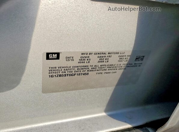 1G1ZB5ST6GF187458 2016 CHEVROLET MALIBU Silver Շարժիչի բաժամունքի տեսք