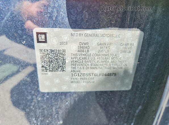 1G1ZB5ST6LF044875 2020 CHEVROLET MALIBU Blue ძრავის განყოფილების ხედი