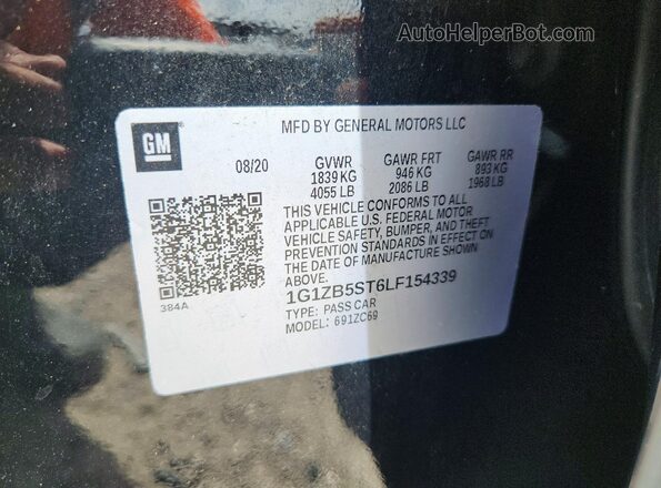 1G1ZB5ST6LF154339 2020 CHEVROLET MALIBU Black Շարժիչի բաժամունքի տեսք