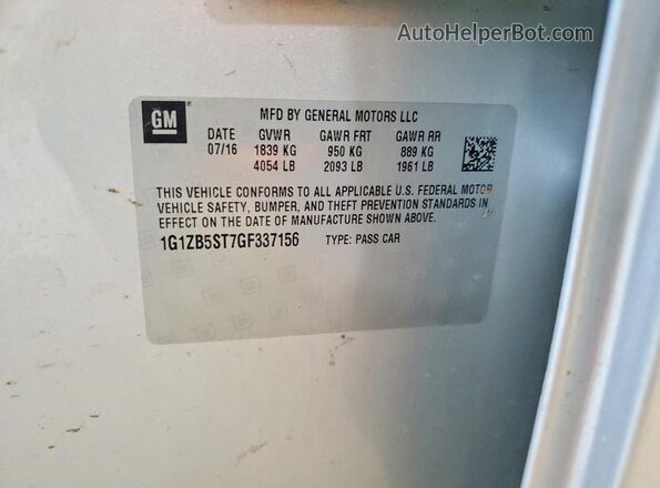 1G1ZB5ST7GF337156 2016 CHEVROLET MALIBU Silver Engine compartment view