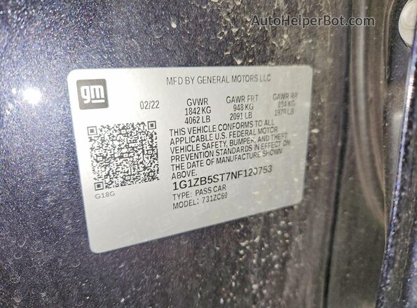 1G1ZB5ST7NF120753 2022 CHEVROLET MALIBU Gray ძრავის განყოფილების ხედი