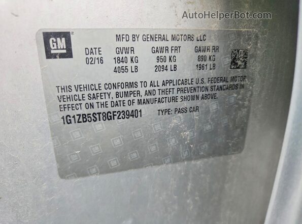1G1ZB5ST8GF239401 2016 CHEVROLET MALIBU Silver Вид підкапотного простору