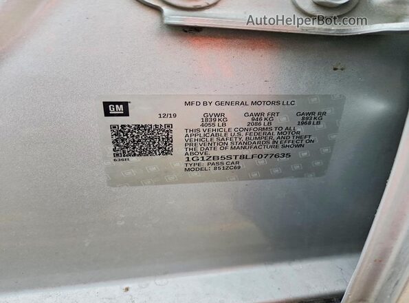 1G1ZB5ST8LF077635 2020 CHEVROLET MALIBU Silver Շարժիչի բաժամունքի տեսք