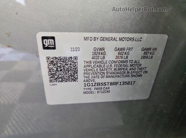 1G1ZB5ST8RF135817 2024 CHEVROLET MALIBU Синий Вид подкапотного пространства