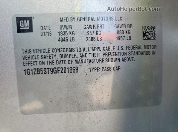 1G1ZB5ST9GF201868 2016 CHEVROLET MALIBU Silver Widok komory silnika