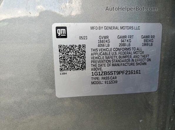1G1ZB5ST9PF216161 2023 CHEVROLET MALIBU Серебряный Вид подкапотного пространства
