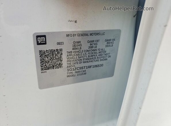 1G1ZC5ST1RF106530 2024 CHEVROLET MALIBU Белый Вид подкапотного пространства