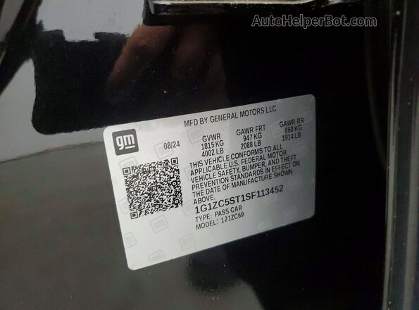 1G1ZC5ST1SF113452 2025 CHEVROLET MALIBU Черный Вид подкапотного пространства