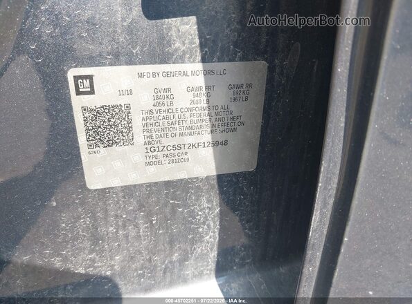 1G1ZC5ST2KF125948 2019 CHEVROLET MALIBU Green ძრავის განყოფილების ხედი