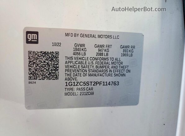 1G1ZC5ST2PF114763 2023 CHEVROLET MALIBU White Engine compartment view