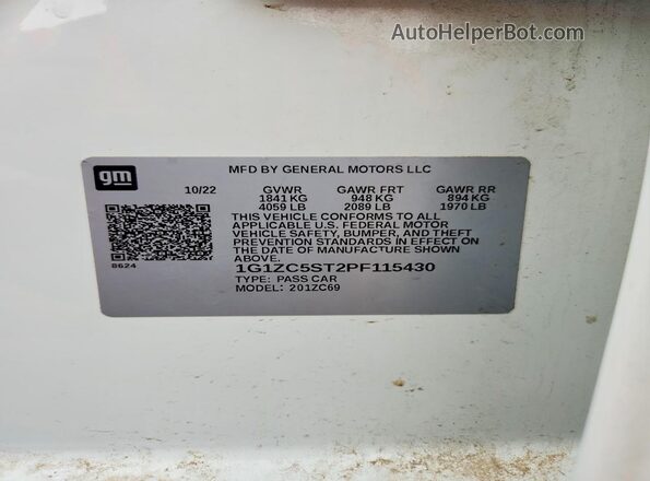 1G1ZC5ST2PF115430 2023 CHEVROLET MALIBU White Widok komory silnika