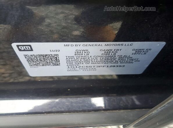 1G1ZC5ST3PF129353 2023 CHEVROLET MALIBU Black ძრავის განყოფილების ხედი