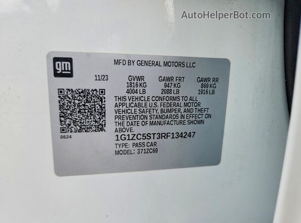 1G1ZC5ST3RF134247 2024 CHEVROLET MALIBU White Engine compartment view