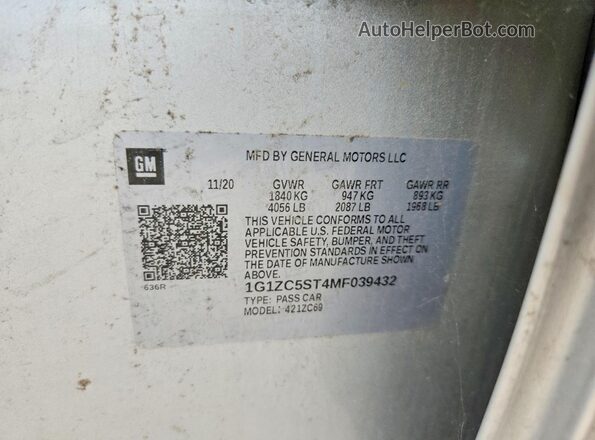 1G1ZC5ST4MF039432 2021 CHEVROLET MALIBU Silver Vista del compartimento del motor