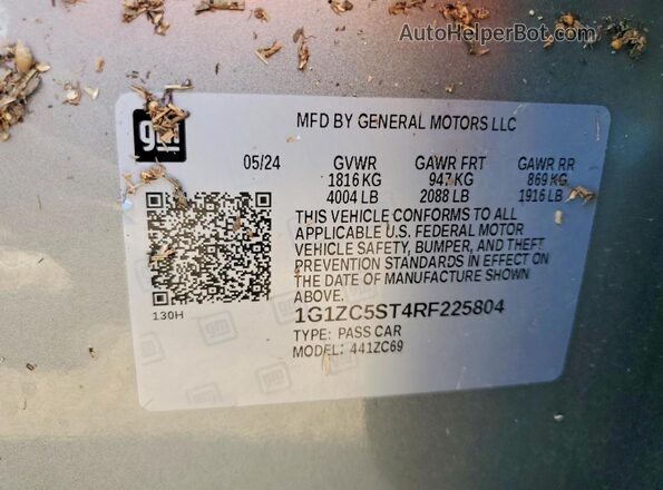 1G1ZC5ST4RF225804 2024 CHEVROLET MALIBU Silver Շարժիչի բաժամունքի տեսք