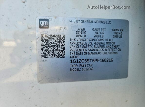 1G1ZC5ST5PF160216 2023 CHEVROLET MALIBU White ძრავის განყოფილების ხედი