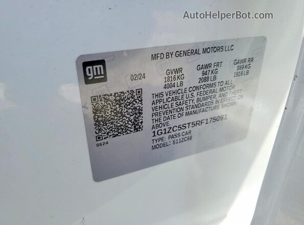1G1ZC5ST5RF175091 2024 CHEVROLET MALIBU Белый Вид подкапотного пространства