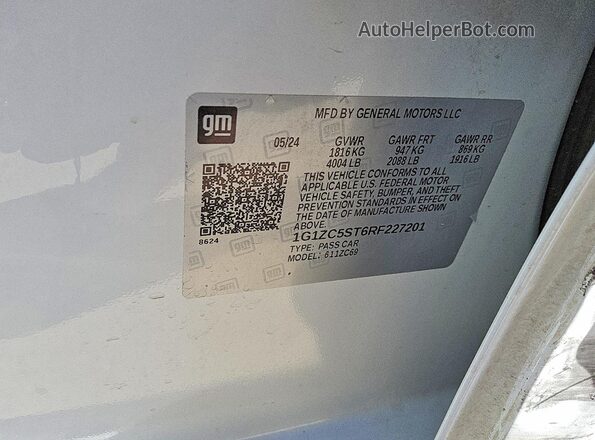 1G1ZC5ST6RF227201 2024 CHEVROLET MALIBU White Widok komory silnika