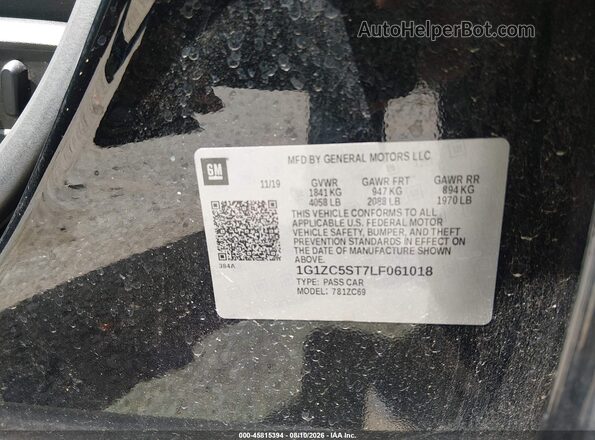1G1ZC5ST7LF061018 2020 CHEVROLET MALIBU Черный Вид подкапотного пространства