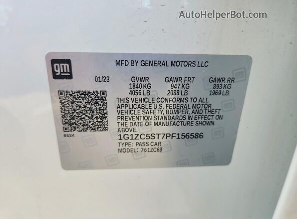 1G1ZC5ST7PF156586 2023 CHEVROLET MALIBU White Widok komory silnika