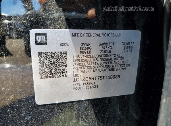 1G1ZC5ST7SF118686 2025 CHEVROLET MALIBU Black Շարժիչի բաժամունքի տեսք