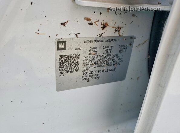 1G1ZD5ST0JF129492 2018 CHEVROLET MALIBU White Вид підкапотного простору