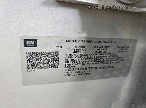 1G1ZD5ST0JF197324 2018 CHEVROLET MALIBU Silver Widok komory silnika