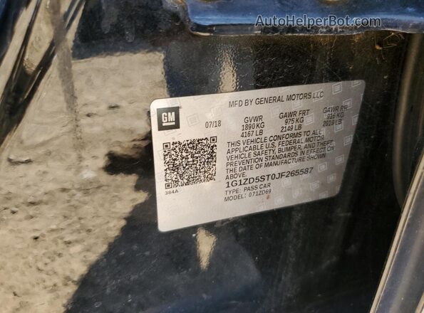 1G1ZD5ST0JF265587 2018 CHEVROLET MALIBU Black Vista del compartimento del motor